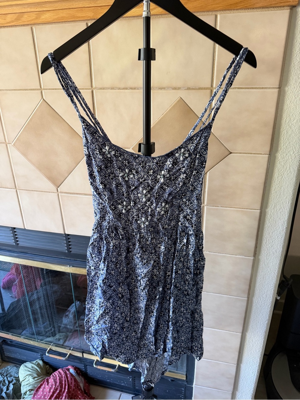 Vintage Abercrombie & Fitch Paisley Dress Size M crisscross back